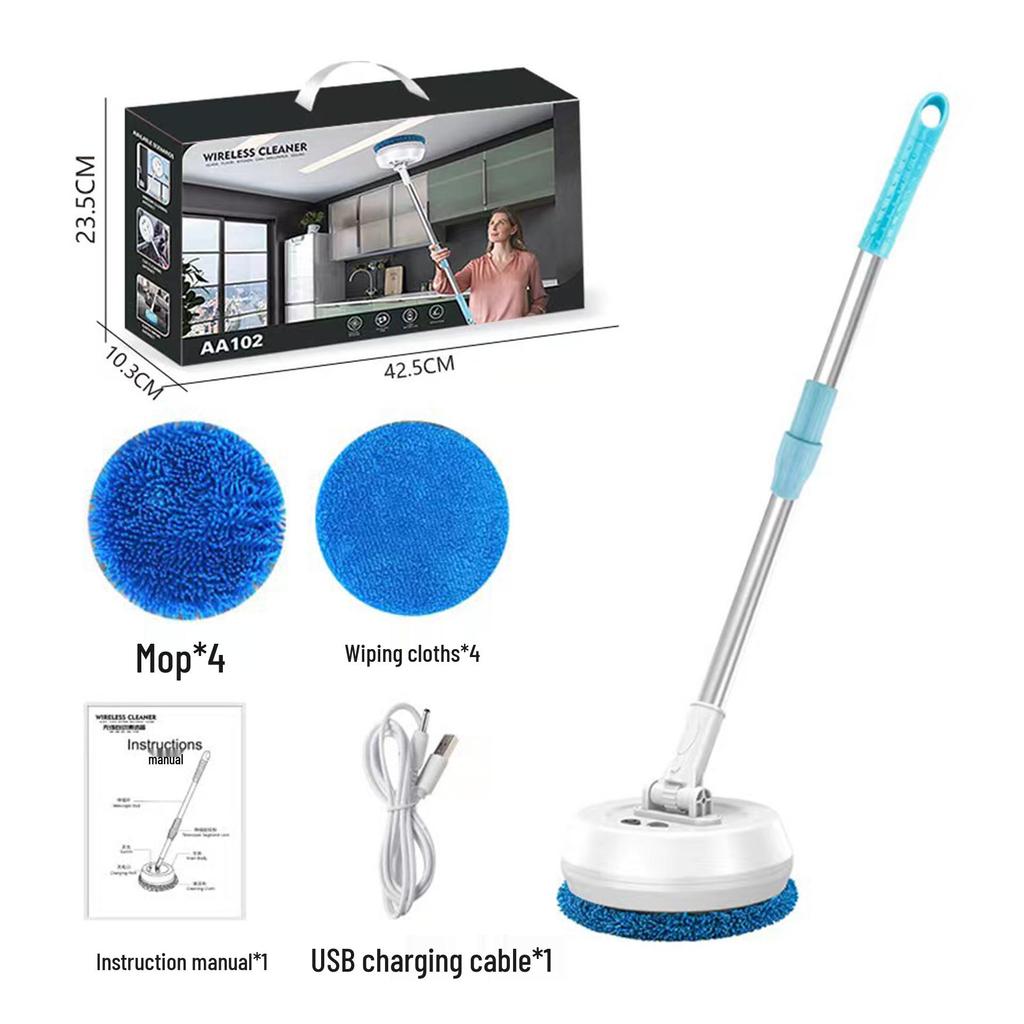 Wireless Auto-Rotating Telescopic Cleaning Device for Wet & Dry Car Wash and Window Cleaning