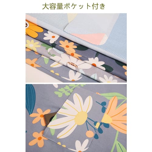 LIKENNY Neck Apron, Simple Nordic Style with Large Capacity Pockets, Floral Print, Waterproof, Stain-Resistant, Wrinkle-Resistant, for Cooking Classes