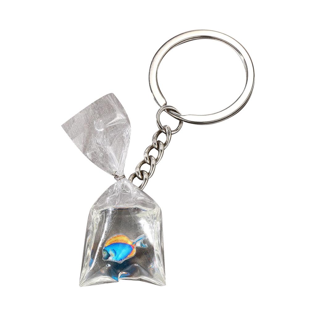 Transparent Water Bag Keychain Pendant Accessory Unique Marine Animals Pendant Keyring Charm for Bag Box Car Key Jewelry