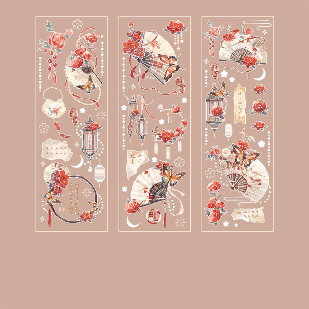 DIY Crafts Moonlight Flower Collage Decals Handmade Decorative Holographic Laser Sticker Shiny Aesthetic Laser Aesthetic Decals
