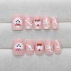 Cute short cartoon animal ripple bow vitality girl versatile detachable wearable nail art 30 pieces