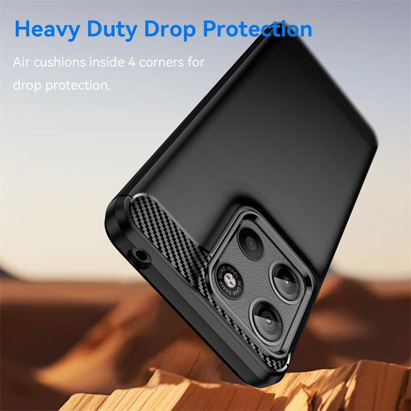 For Motorola Moto G15 Case Anti-knock Soft TPU Silicone Carbon Fiber Back Cover For Moto G15 Case For Moto G15 Case 6.72 Inch