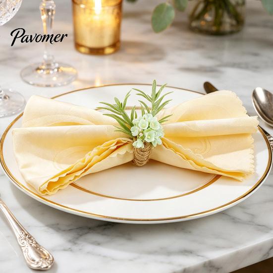 Decorative Napkin Holders for Weddings Artificial Rosemary Ring, Farmhouse Wooden Ring Holder, Rustic Faux Flower Wedding Bridal Shower Dining