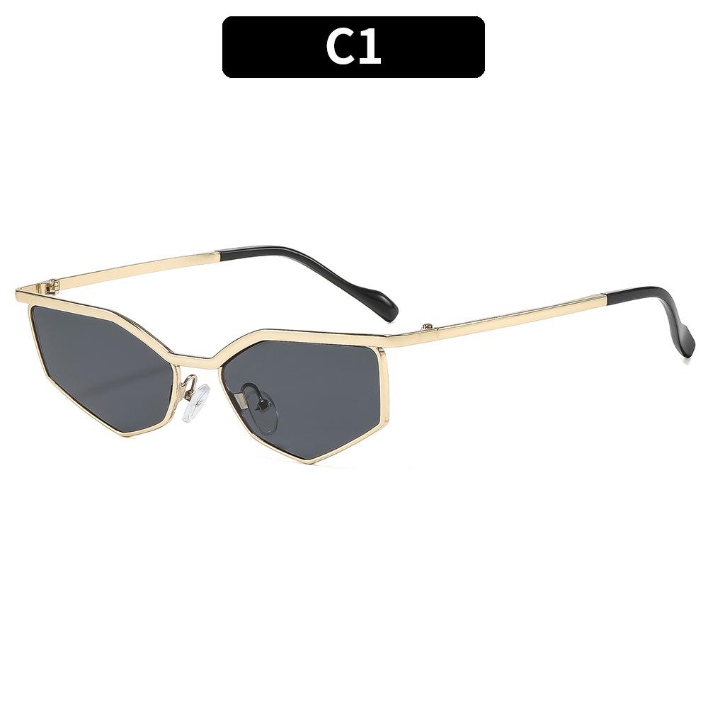 European and American metal retro irregular cat eye trend sunglasses Internet celebrities street shooting fashion personalized sunglasses new glasses