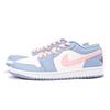 Jordan Air Jordan 1 Slip Resistant Abrasion Resistant Low top Vintage Basketball Shoes Women's White Blue DC0774-164(Team59-)