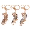 Keychain Pendant Sparkling Rhinestones Zodiac Tiger Shape Charm Key Chain Strong Lobster