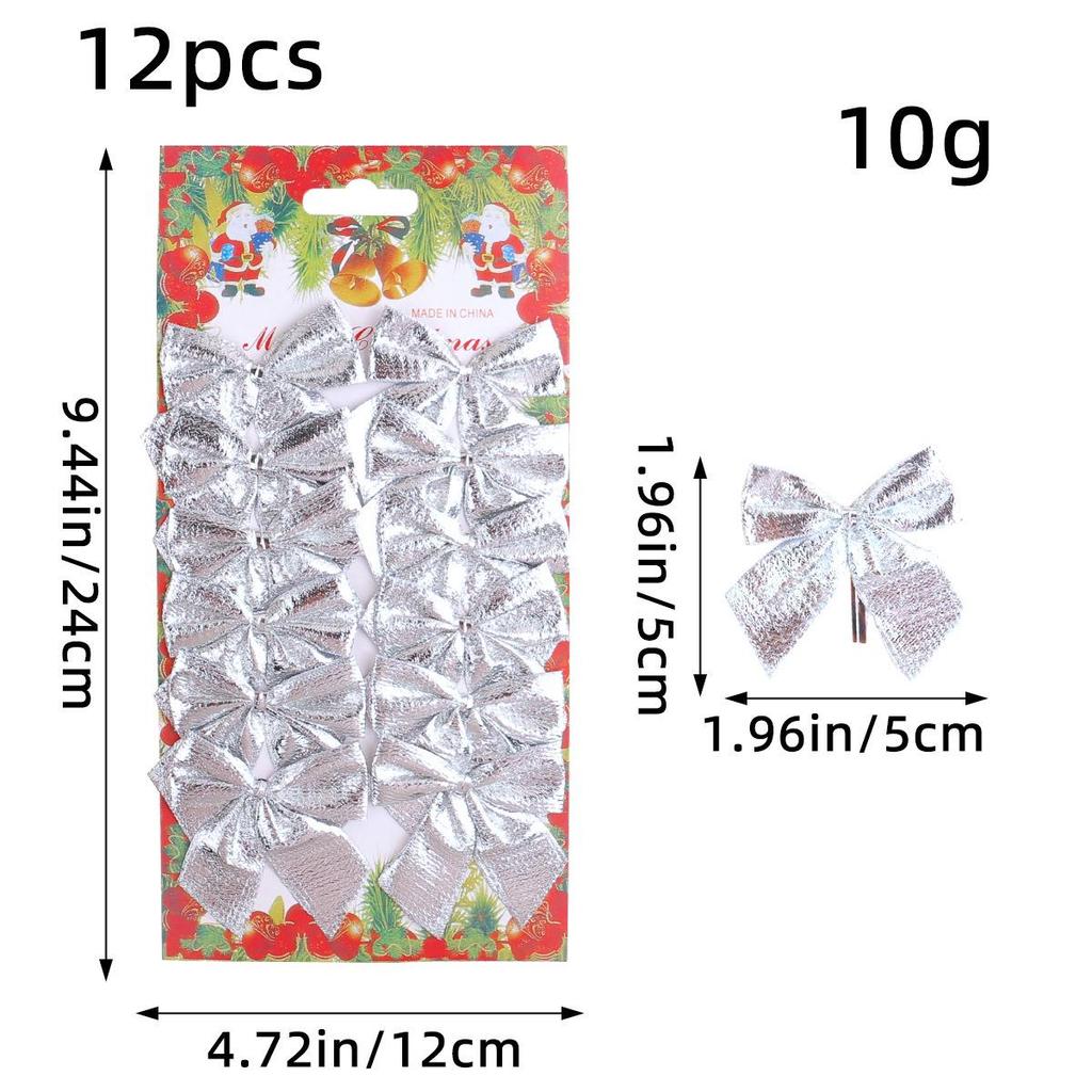 Christmas Tree Ornaments and Small Bows - Festive Decoration Pendants