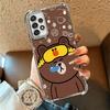 Cartoon Bear B-Browns C-Conys Plating Phone Case For Samsung A17 A07 A37 A57 A16 A56 A15 A55 A14 A54 A13 A53 A26 A36 A25 A35 A24
