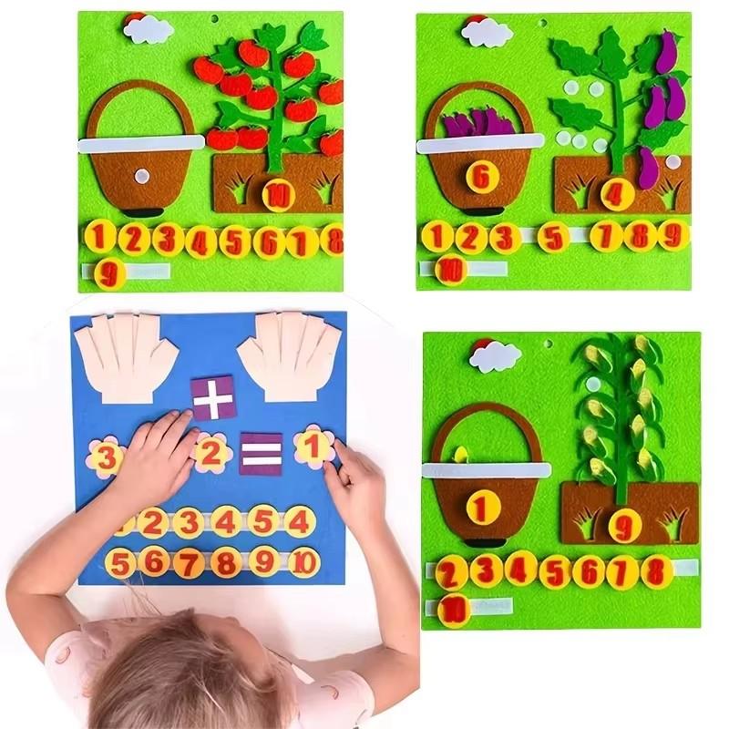 1 Pcs Kids Montessori Toys Felt Finger Numbers Math Counting Toy Early Learning Intelligence Development Toddler Teaching Aid