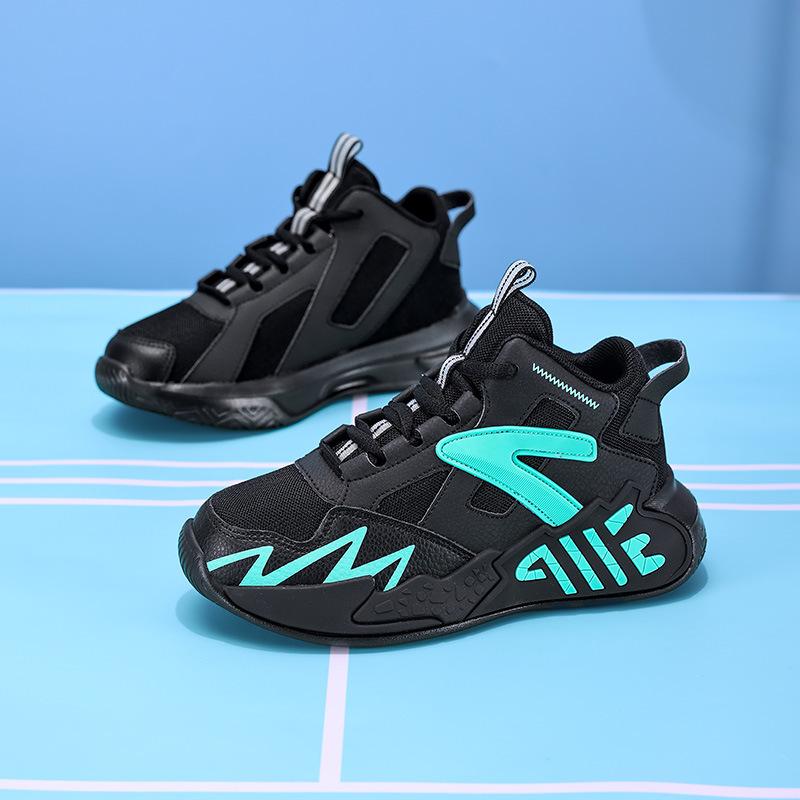 2025 Basketball Shoes Teen Boys Spring Children's Sports Shoes Running Mesh Breathable Lightweight Versatile Running Shoes