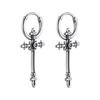 Punk Metal Stainless Steel Earrings, Unisex Fashionable Cross Drop Earring Simple Classic Jewelry for Women Men