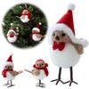 Cute Plush Bird Christmas Tree Hanging Pendant Decorations For Xmas Party 2026 New Year Fake Birds With Hats Gifts Home Dec V5S5