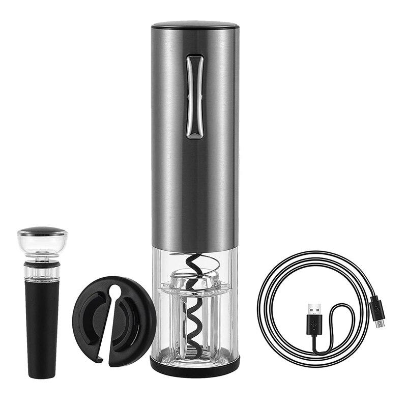 Electric Wine Opener Set Automatic Wine Bottle Set Battery Cork Screw Cork Opener Battery USB Charging Cable For Wine Lover | Openers