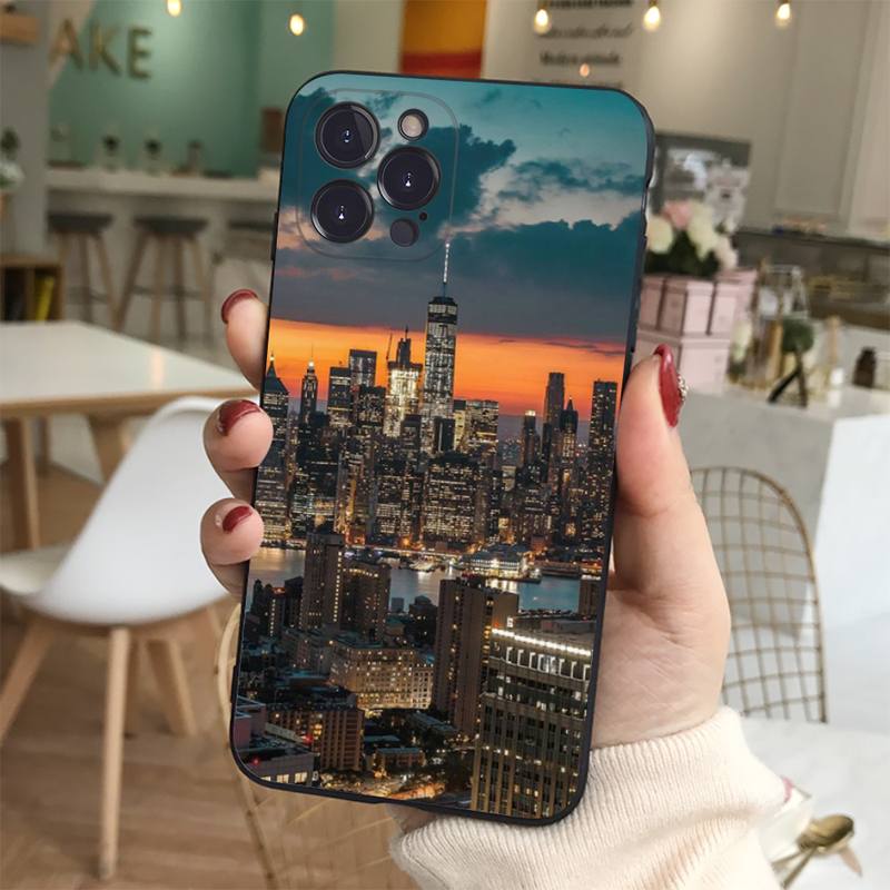 New York City Times Square Phone Case For iPhone 14 11 12 13 Mini Pro Max 8 7 6 6S Plus X SE 2020 XR XS Funda Case