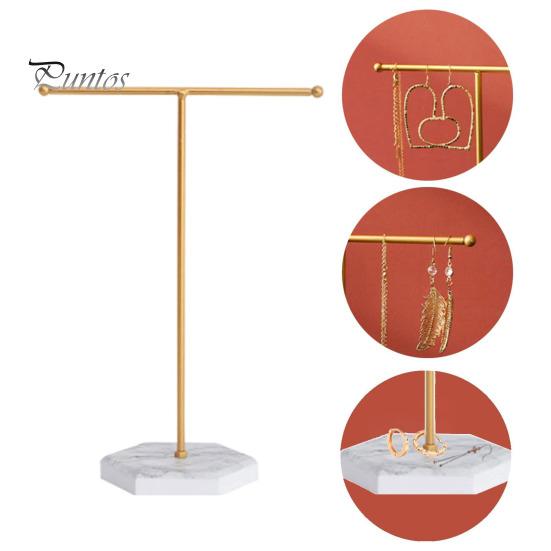 Metal T-shaped Jewelry Display Stand Necklace Holder with Stable Base Necklace Bracelet Storage Rack Jewelry Organizer