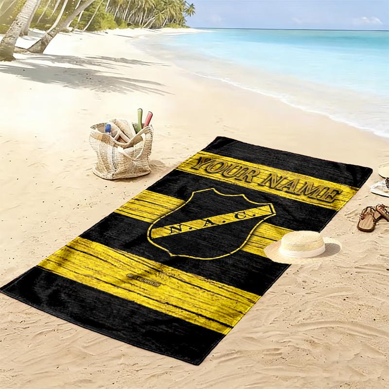 Name Custom NAC Breda Print Beach Towel, Large Soft Quick Dry Towel for Beach Camping Swimming