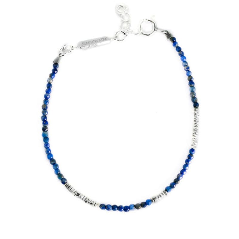 

HARANG HR 387B_Lapis Lazuli Silver Beads Bracelet 20-23cm