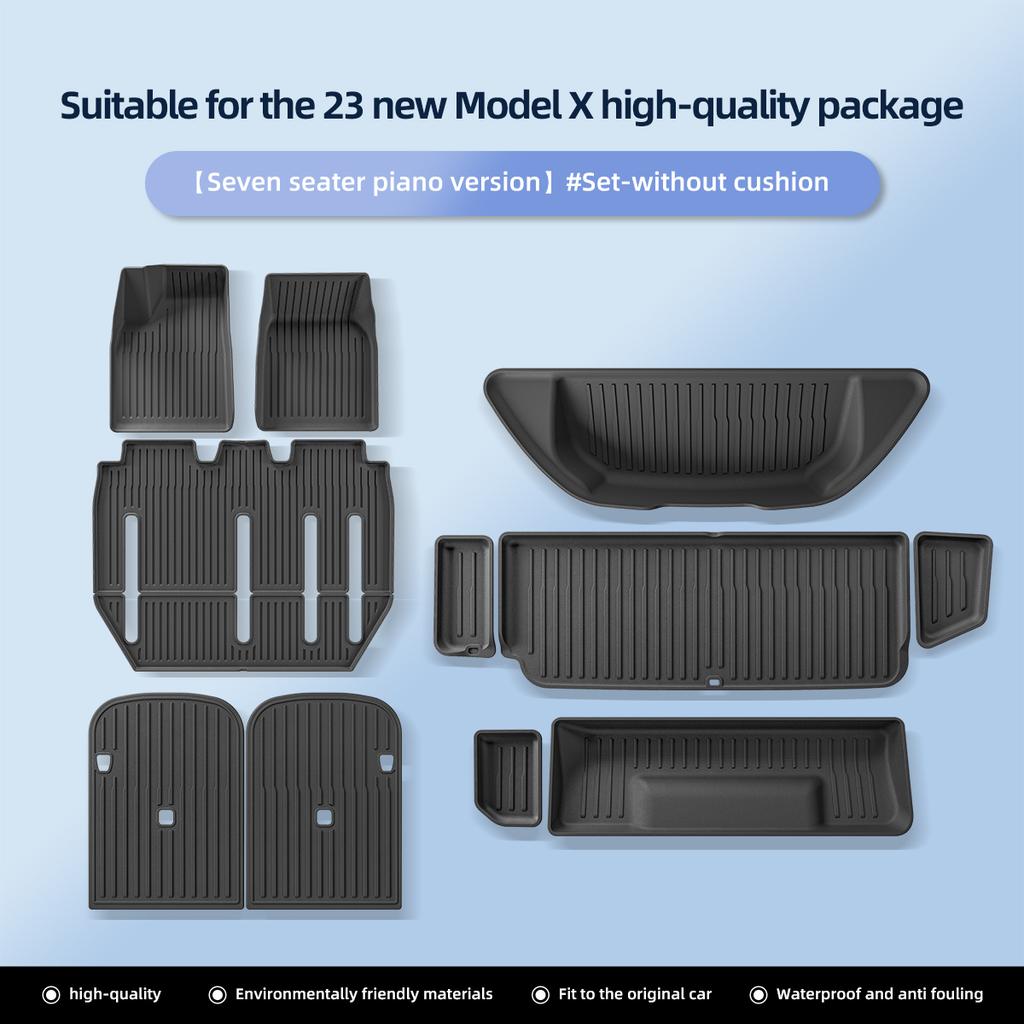 for Tesla Model X 2025 2025 TPE 3D Car Floor Mats Cargo Liner Trunk Pad Waterproof Protective Left Rudder