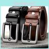 Genuine Leather Mens Belt With Pin Closure For Business Casual And Elderly Use