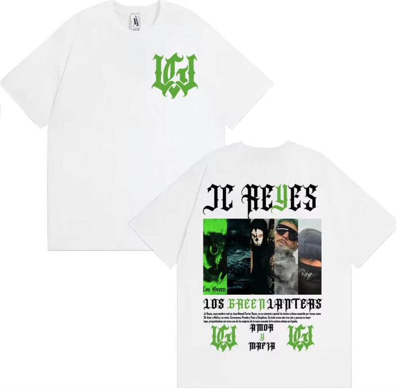 

Футболки Rapper Jc Reyes Los Green Lanters Tour 2025 Мужская мода Готическая винтажная футболка Уличная повседневная футболка с коротким рукавом S разноцветный