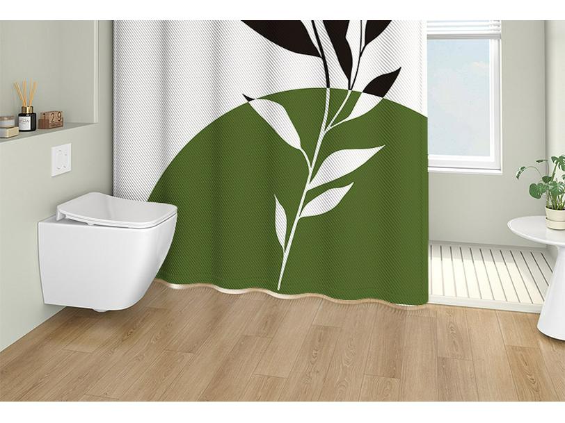 High-End Minimalist Floral Shower Curtain Set: Lazy-Style, Thickened, Waterproof, Mildew & Wrinkle Resistant.