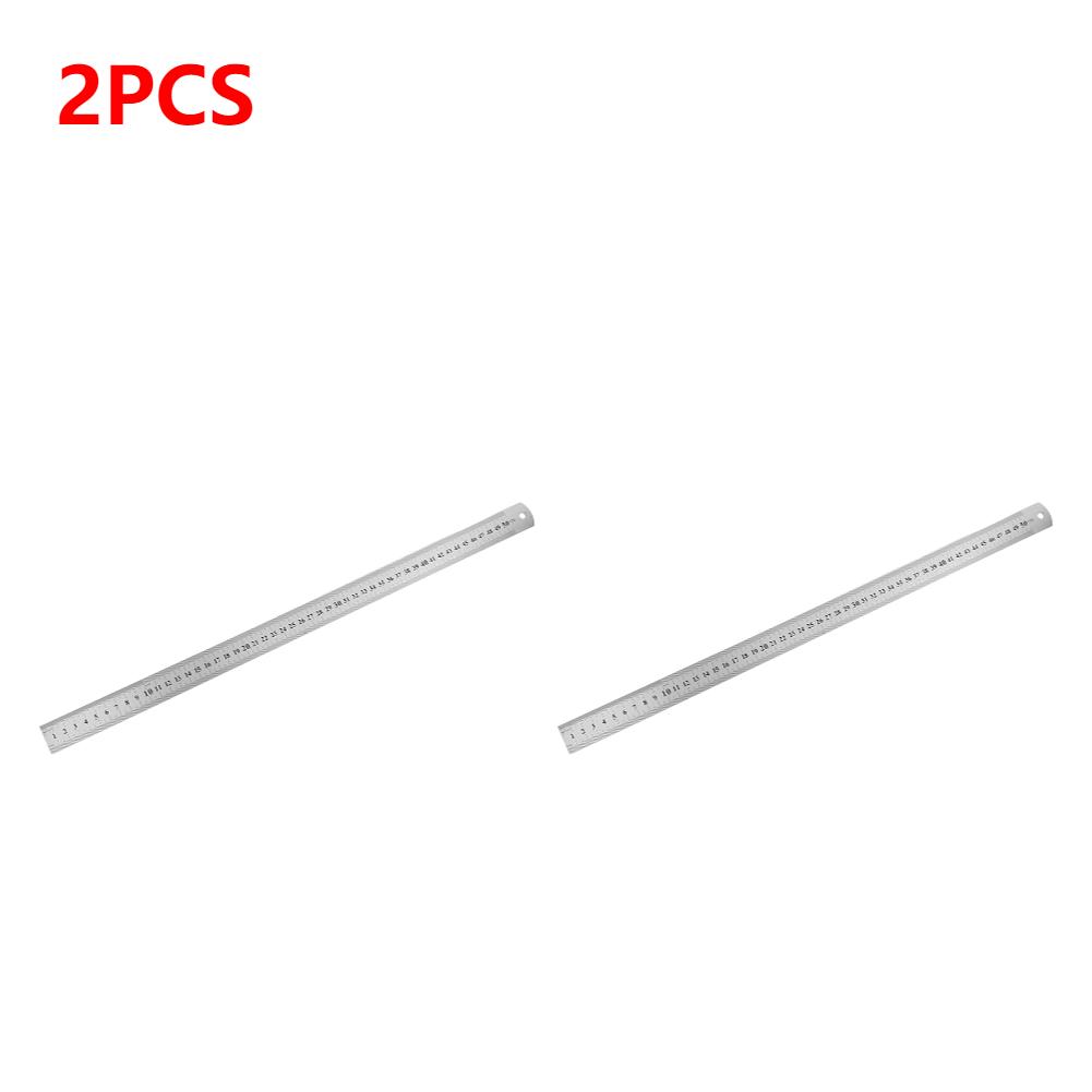 10-1Pcs 15-50cm Stainless Steel Metal Straight Ruler Ruler Tool Precision Double Sided Measuring Drafting Accessory Hand Tool