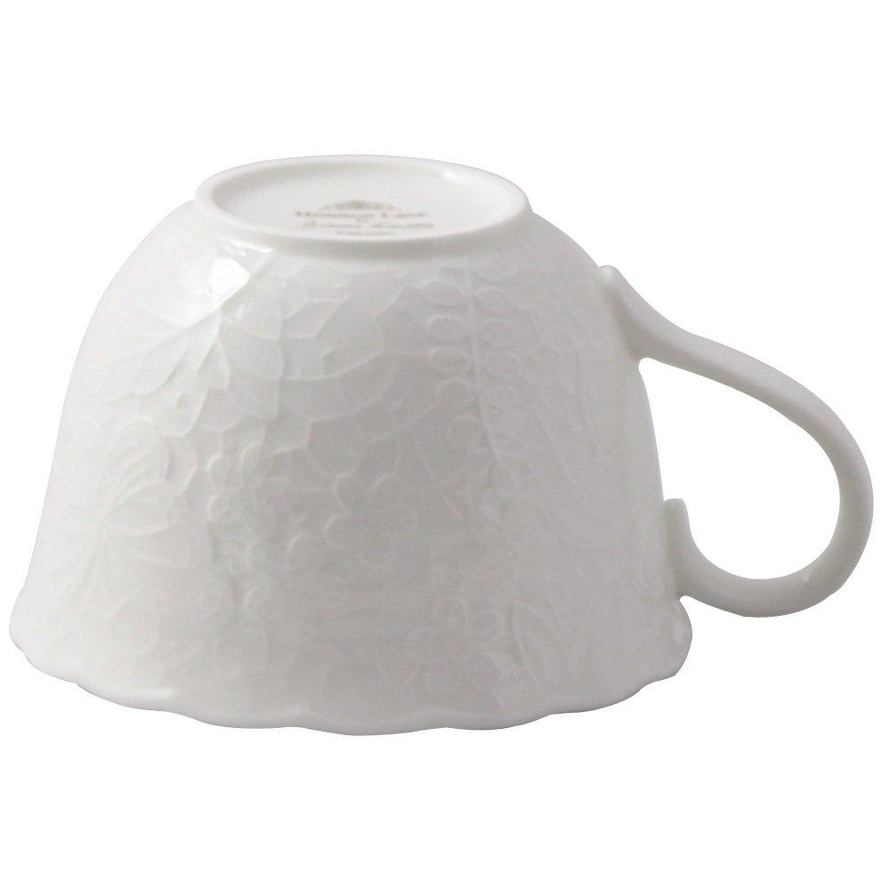 NARUMI Honiton Lace Morning Mug Set (Pair), White, 330cc, 51952-23142