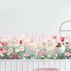 SK7230ds New Pink Plant Flower Wall Stickers Warm Bedroom Bay Window Corridor Porch Background Decoration Stickers