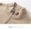 Eleganter Herren-Halbreißverschluss-Kaschmirpullover, einfarbige Strickware mit Stehkragen, Business Casual Pullover