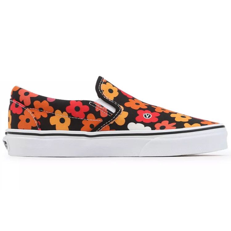 Vans Classic Slip-On Flower Print Unisex Sneakers Multi-Color Black VN0A3UT7BML