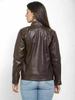 Brown Genuine Biker Stylish Lambskin Leather Zipper Women's Jacket Designer Motorcycle