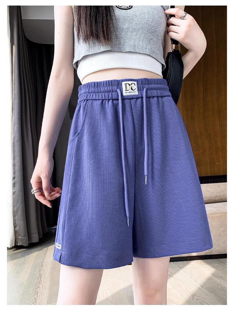 Women's Pink Wide-Leg Summer Sport Shorts, Loose Fit, Mid-Length, Casual Five-Point Pants, 2025 Hot Style