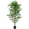 Artificial Ficus Tree, Realistic, Low-Maintenance, Incl. Pot, 180 Cm Tall, Green