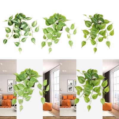 Green Artificial Plant Plants Wall Desktop Ornament Simulated Green Vines Photo Props Soft Glue Faux Grass Wedding Party
