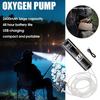 Pompe à oxygène portable pour la pêche, conception à double moteur, pompe à air à oxygène pour aquarium, aérateur portable avec 48h d'autonomie pour la pêche de nuit