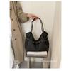 Women Vintage Pleated DenimTote Bag for Daily Commute