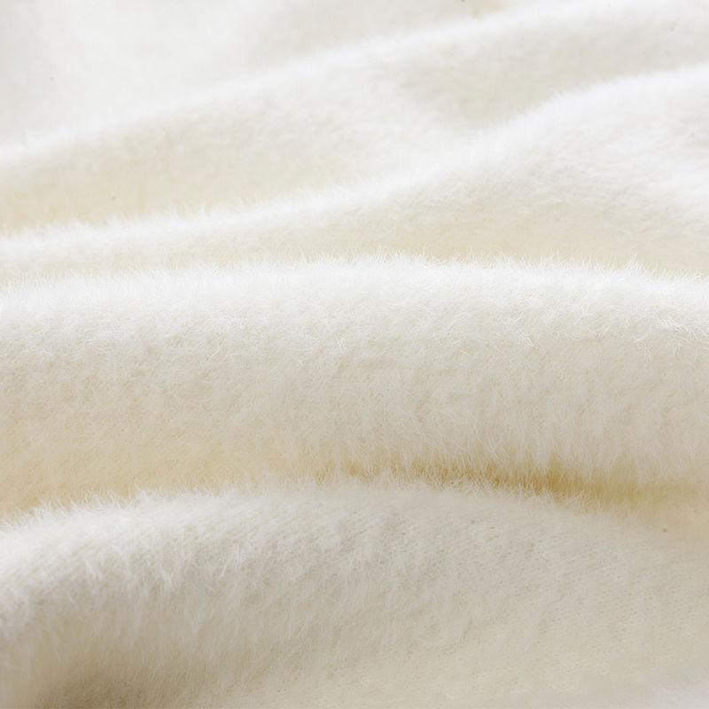 Imitacja norek polarowy sweter płaszcz sweter damski jesień/zima 2023 narodowy długi sweter z guzikami na rękawie dziergany sweter bluzki damskie