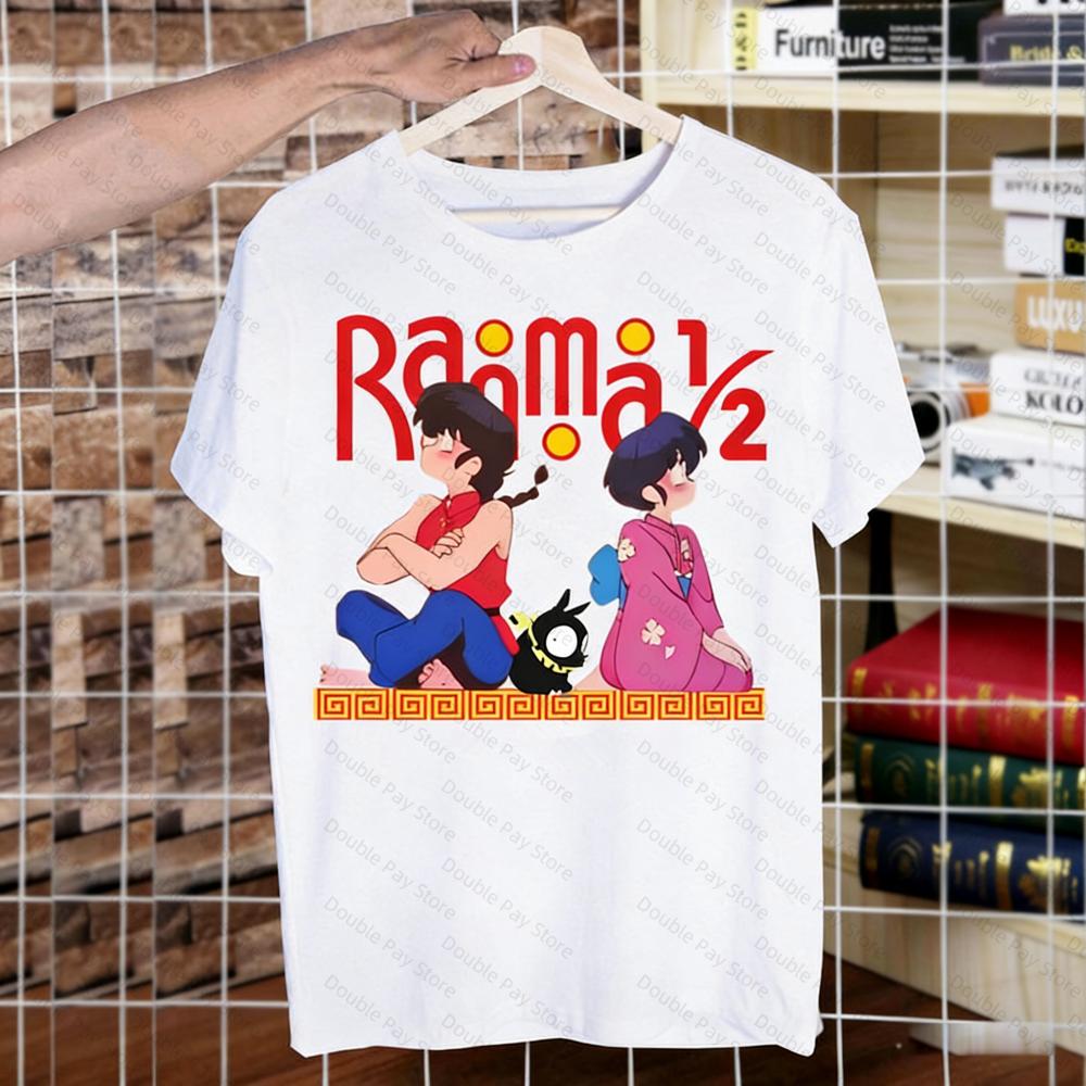 Vintage Ranma 12 Saotome TShirt Cotton Crew Neck Tee Casual Summer Tops for Unisexs Shirts Women Tshirts Harajuku Kid Clothes