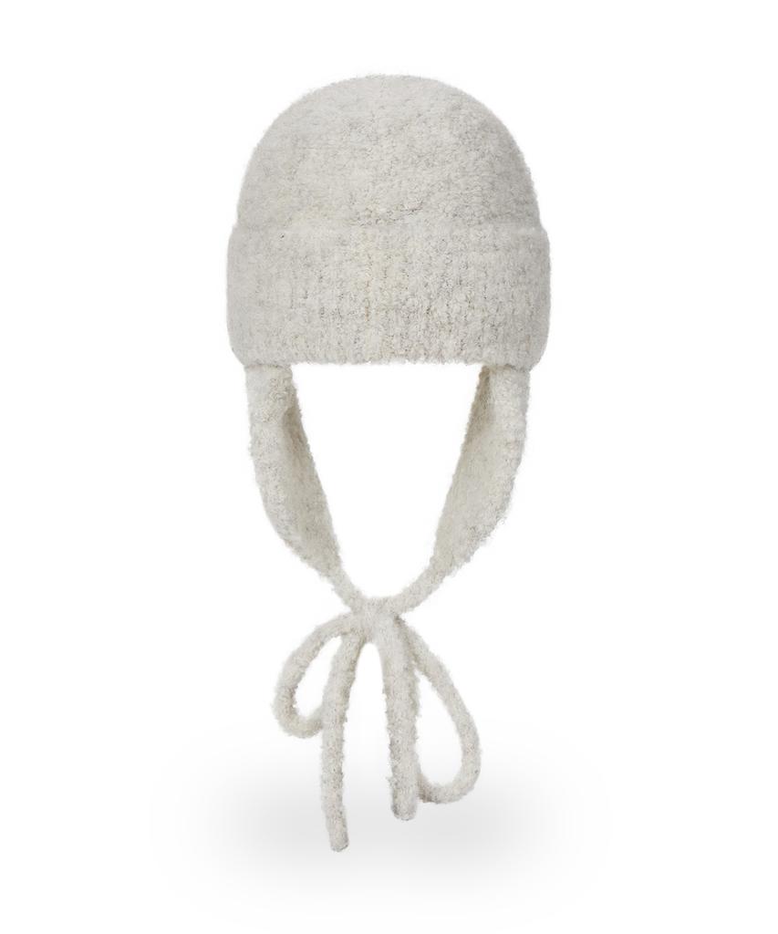 Bajal Va Patch Fly Knit Beanie Cream