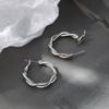 Women Fashion Geometric C Shaped Circle Hoop Earrings Minimalist Jewelry