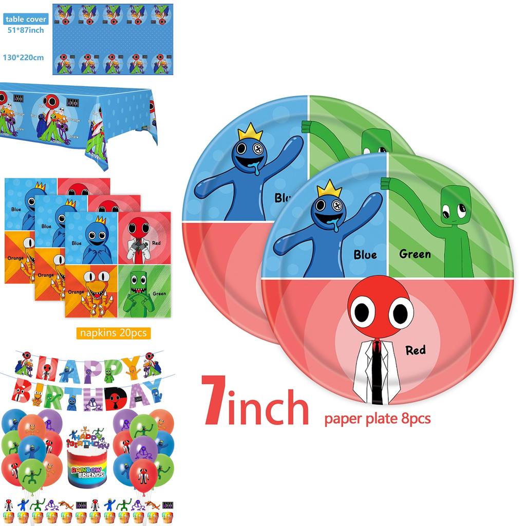 Roblox Rainbow Friends Birthday Party Supplies Complete Kit With Balloons Cake Topper Banner And More!