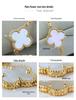 Gold Four-Leaf Clover & Five-Flower Pendant Necklace, 18K Plated, Elegant Gift for Her