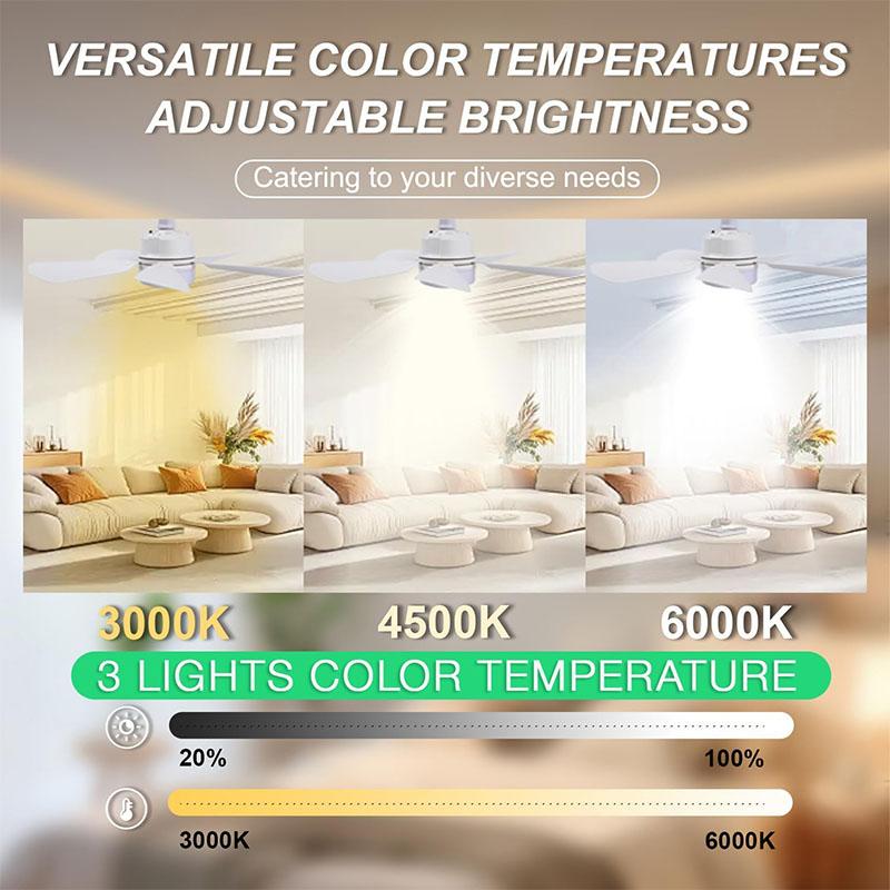 Ceiling Fan with Light 5 Blades Fan Light With Remote Control Dimmable E27 Mini Fan Lights for Home Dining Room Bedroom Lighting