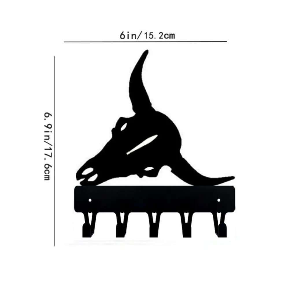 

1 шт. вешалка для ключей в виде черепа быка-длиннорога, металлическая настенная вешалка для ключей, вешалка для полотенец, вешалка для пальто - Декоративные изделия из железа чёрный