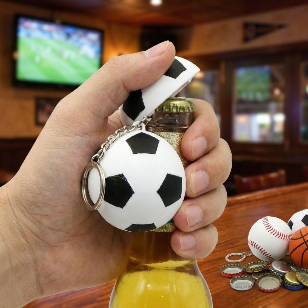 Sports Theme Sports Ball Bottle Opener Fan Gift Ball Key Chain Beer Cap Remover  Bar Accessories
