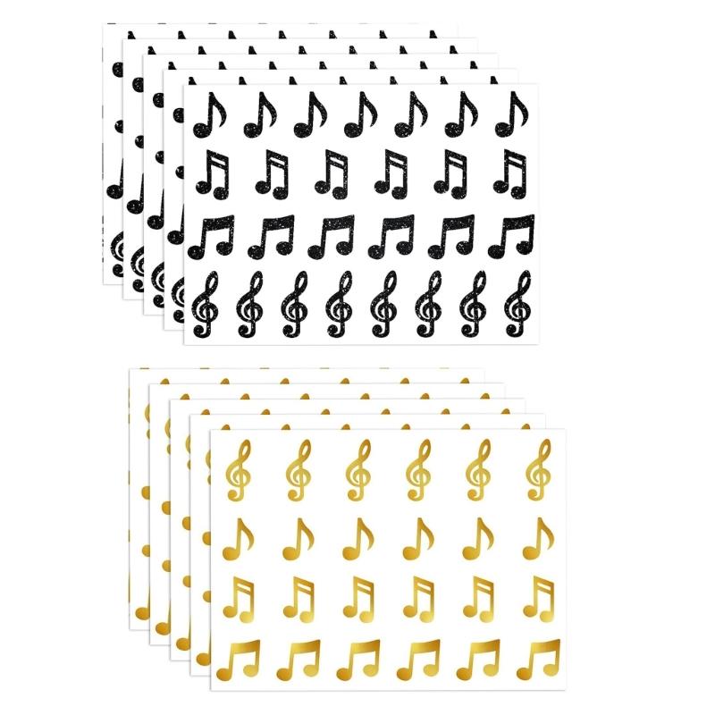 20 Sheets Glitter Musical Note Sticker Teacher Reward Decal Adhesive Label For Educators To Inspire Children Learners