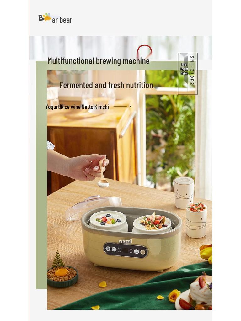 Little Bear Multifunction Yogurt, Rice Wine, Kimchi, Natto Maker with Ceramic Cups – Model SNJ-C10P2