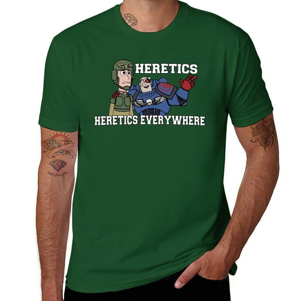 Heretics, Heretics Everywhere!! 40k Print T-Shirt New Edition Sublime Mens Graphic T-shirts Big and Tall