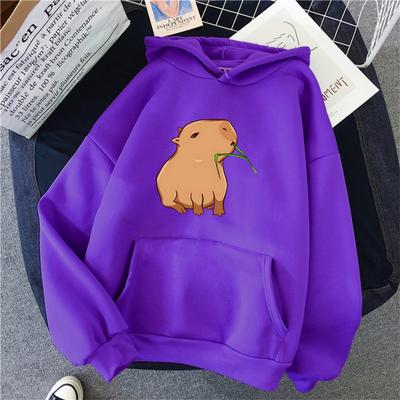 Sudadera con Capybara Kawaii de Dibujos Animados Estampado Ropa Hip Hop con Capucha Ropa de Calle Sudadera con Capucha Femenina