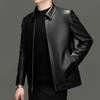 Autumn new leather leather jacket men's lapel suede jacket locomotive men's business jacket solid color leather jacket